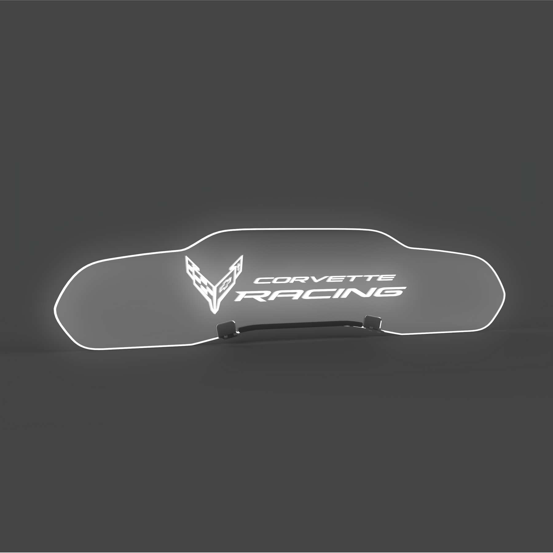 EOS WindRestrictor® C8 Coupe Rear Add On Glow - Flag + Corvette Racing, White